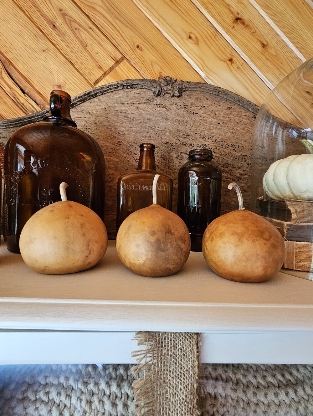 Fall Harvest Real Dried Cannonball Gourd Set